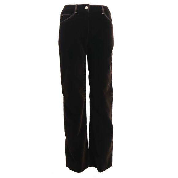 Valentino Vintage FW 2005 Chocolate Velvet Straight Leg Pants Size 4 - Picture 1 of 6